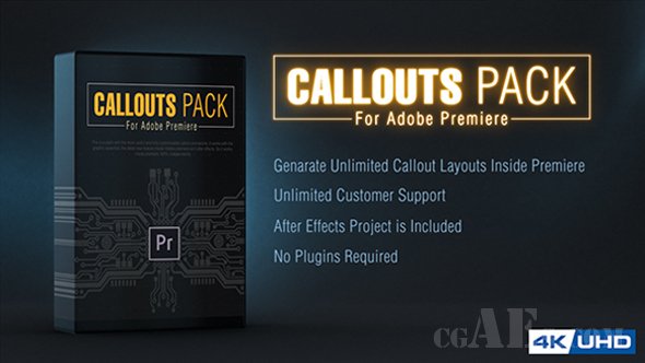 E076 标注线文本说明模板-CALLOUT LINE PACK FOR PREMIERE 支持AE、PR