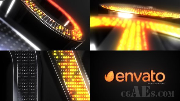 E118 非常酷炫的霓虹灯效果LOGO揭示3D AE模板-NEON SPHERES ELEMENT 3D OPENER
