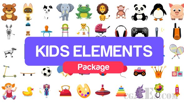 E128 儿童卡通元素工具包-KIDS ELEMENTS PACKAGE