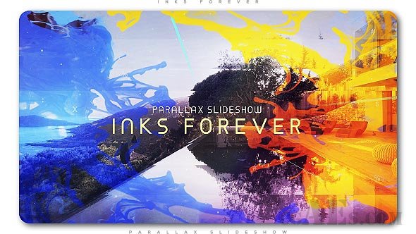 E134 墨迹史诗宣传展示效果AE模板-INKS FOREVER PARALLAX SLIDESHOW