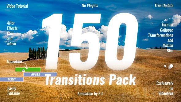 E176 150种风格的转场AE模板-VIDEOHIVE TRANSITIONS PACK 19918260