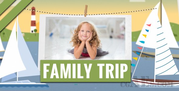 E179 干净漂亮的相册展示AE模板-VIDEOHIVE FAMILY TRIP