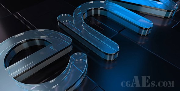 E188 漂亮的玻璃质感LOGO揭示AE模板-VIDEOHIVE COOL GLASS LOGO