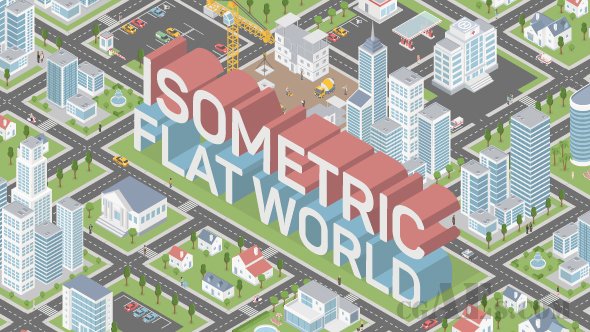 E208 平面社区建筑动态场景元素AE模板-VIDEOHIVE ISOMETRIC MAP BUILDER