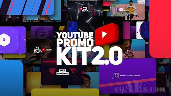 E210 视频推广定制等广告片AE模板-VIDEOHIVE YOUTUBE PROMO KIT 2.0