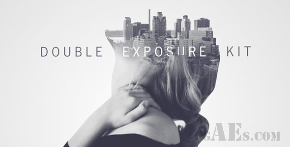 E242 视觉叠加效果AE展示AE模板-VIDEOHIVE DOUBLE EXPOSURE KIT V3-1