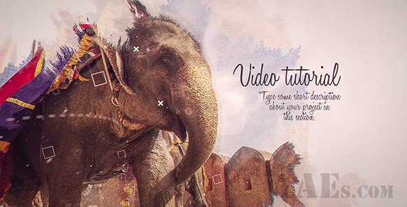 E272 水彩风格的视频展示AE模板-VIDEOHIVE INK SLIDESHOW