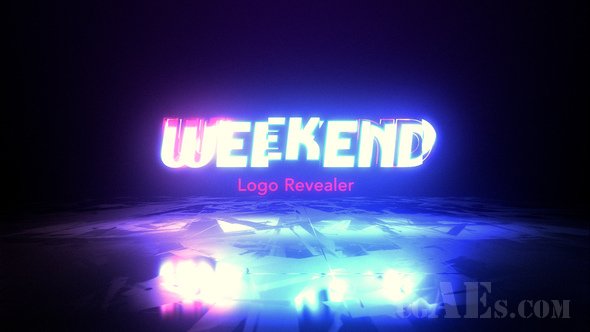 E289 炫光LOGO 揭示AE模板-VIDEOHIVE WEEKEND LOGO REVEALER