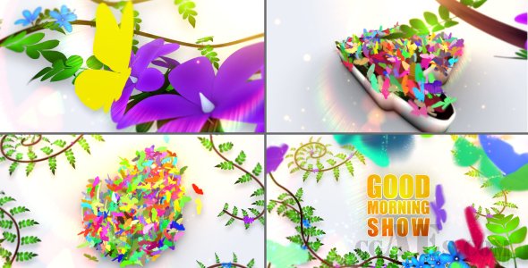 E317 漂亮的花卉主题包装片头AE模板-VIDEOHIVE MORNING THEME PACKAGE