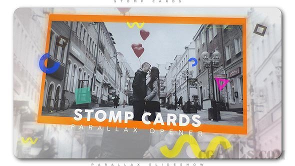 E336 动感节奏的展示AE模板-VIDEOHIVE STOMP CARDS PARALLAX OPENER