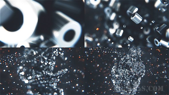 E349 3D金属颗粒标志AE模板-VIDEOHIVE METALIC PARTICLES LOGO