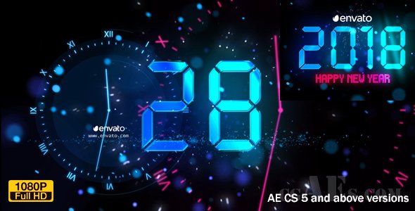 E372 新年倒计时AE模板-VIDEOHIVE NEW YEAR COUNTDOWN 2018