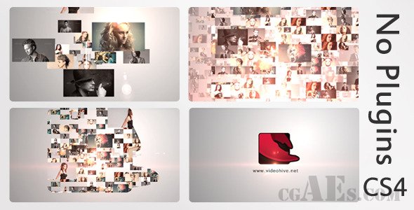 E375 图片汇聚揭示公司标志AE模板-VIDEOHIVE CORPORATE LOGO FORMATION