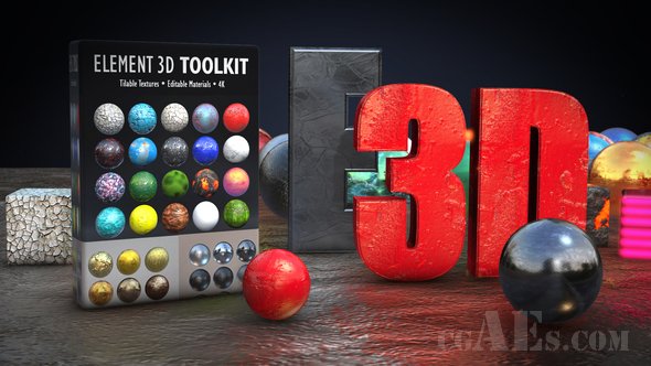 E385 3D材质元素工具包-VIDEOHIVE ELEMENT 3D TOOLKIT 21495883