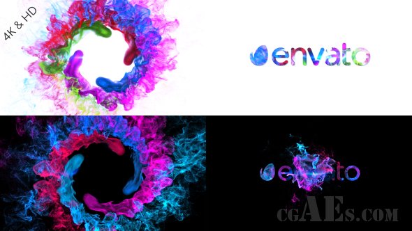 E498 彩虹环旋转包装LOGO标识 AE模板-COLORS OF PARTICLES SWIRLS IDENT