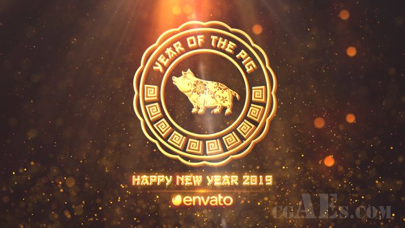 E590 2019新年包装片头AE模板-CHINESE NEW YEAR 2019 狗年AE包装