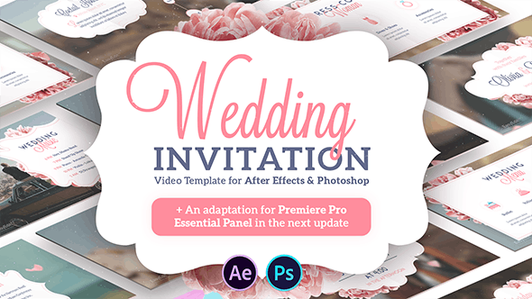 E600 视频婚礼邀请函AE模板 -WEDDING INVITATION