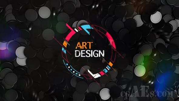 跌落形状投影效果LOGO包装AE模板-VIDEOHIVE – FALLING SHAPES PROJECTION LOGO REVEAL – 24254260