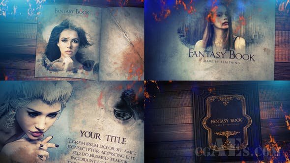 书页风格的视频展示包装AE模板-VIDEOHIVE – FANTASY BOOK OPENER SLIDESHOW 25018309