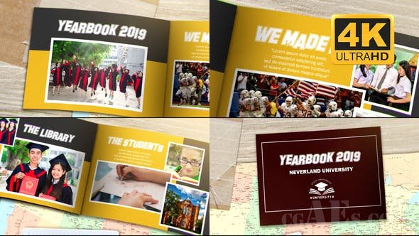 杂志风格视频展示AE模板-VIDEOHIVE YEARBOOK 23736317