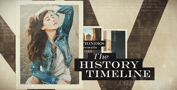 旧相片风格展示AE模板-VIDEOHIVE – HISTORY TIMELINE 2 – 20739450