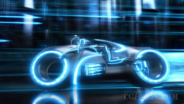 霓虹灯自行车LOGO包装AE模板-VIDEOHIVE – FUTURISTIC NEON BIKE LOGO – 25099088