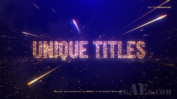 颁奖视频片头标题包装AE模板-VIDEOHIVE AWARDS GOLD PARTICLES TITLES 24513891