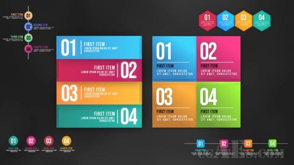 信息图表动画列表包装AE模板-VIDEOHIVE – INFOGRAPHIC ANIMATED LISTS – 25138752