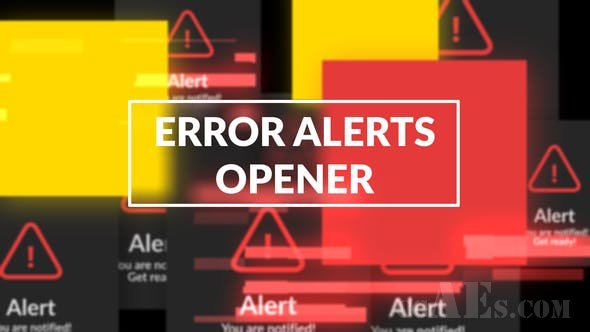 错误信息框包装AE模板-VIDEOHIVE – ERROR MESSAGES GLITCH OPENER – 25037052