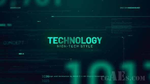 高科技幻灯片展示AE模板-VIDEOHIVE – HIGH TECHNOLOGY PROMO SLIDESHOW – 24782958