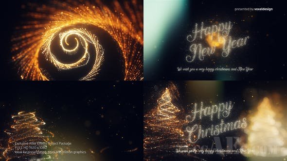 新年片头视频包装AE模板-VIDEOHIVE – HAPPY NEW YEAR AND HAPPY CHRISTMAS OPENER – 25181799