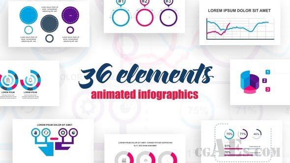 动态统计图表制作风格工具包-VIDEOHIVE – INFOGRAPHICS ELEMENTS VOL.5 – 25174622