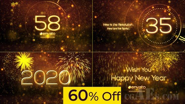 新年倒计时包装AE模板-VIDEOHIVE NEW YEAR COUNTDOWN 2020 25174445