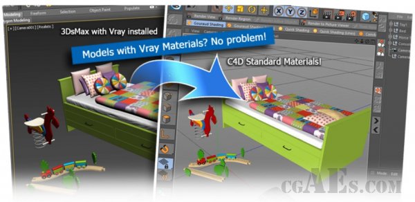 C4D插件- 3DMAX文件转换成C4D文件-MAXTOC4D V4.01 FOR CINEMA 4D