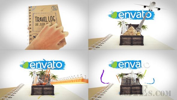 假日旅行LOGO标识展示AE模板-VIDEOHIVE – OUR HOLIDAY MODULAR LOGO REVEAL – 23230744