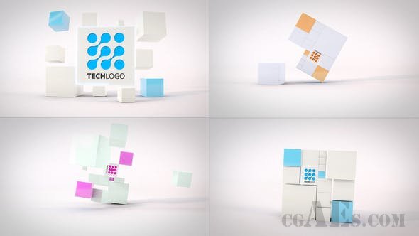 简洁魔方立方LOGO展示AE模板-VIDEOHIVE – CLEAN DYNAMIC CUBES LOGO REVEALS – 23494243