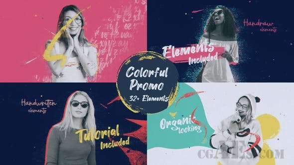 彩绘标题背景视频AE模板-VIDEOHIVE – COLORFUL PAINT PROMO – 24720745