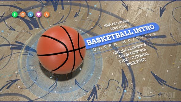 篮球运动项目视频包装AE模板-VIDEOHIVE BASKETBALL 4K OPENER/ ACTION SPORT PROMO/ ACTIVE GAME/ BASKET BALL LOGO/ NBA INTRO/ BROADCAST BUMPER 24891112