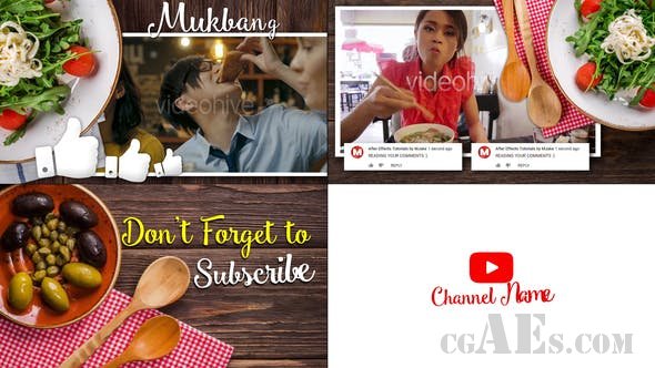 美食节目视频包装AE模板-VIDEOHIVE – MUKBANG FOOD YOUTUBE INTRO – 23097953