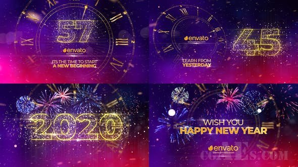 新年年倒计时 AE模板-VIDEOHIVE NEW YEAR COUNTDOWN 2020 25241254