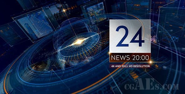 新闻栏目包装AE模板-VIDEOHIVE – BREAKING NEWS 24 TV BROADCAST PACKAGE/ BUSINESS AND POLITICAL SUMMIT/ GLASS CUBE INTRO/ HUD UI TEXT – 14273486