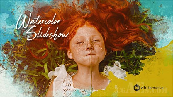 水彩幻灯片风格视频展示AE模板-VIDEOHIVE – WATERCOLOR SLIDESHOW – 21374036