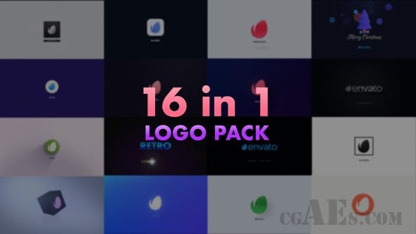 16个简单的LOGO展示AE模板-VIDEOHIVE – LOGO OPENER PACK – 25211047