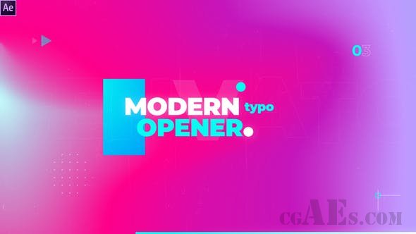 现代渐变版式片头 AE模板-VIDEOHIVE – MODERN GRADIENT TYPOGRAPHY OPENER – 25260074