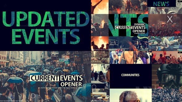 实时新闻片头包装AE模板-VIDEOHIVE – NEWS AND CURRENT EVENTS OPENER – 25158706