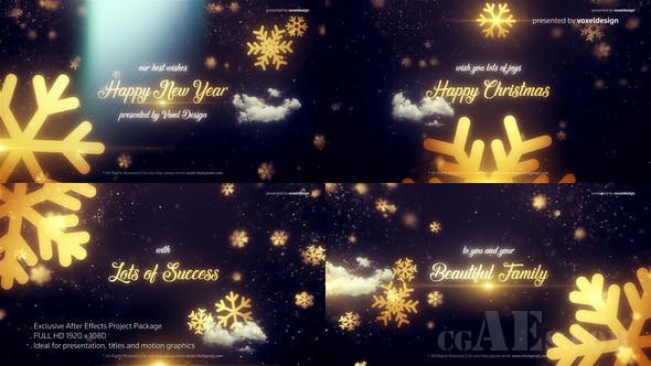 漂亮的圣诞标题AE模板-VIDEOHIVE – MERRY CHRISTMAS TITLE – 25262047