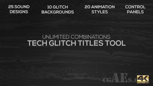 干扰的视频标题模板-VIDEOHIVE – TECH GLITCH TITLES TOOL – 21498726