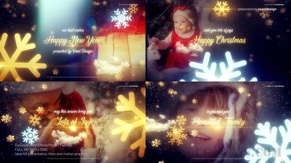 圣诞祝福视频包装AE模板-VIDEOHIVE CHRISTMAS WISHES 25300844