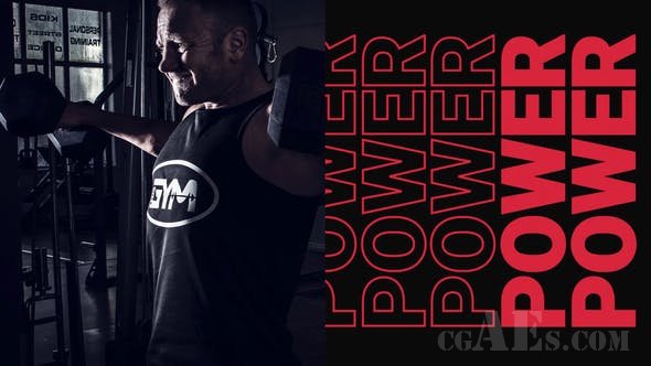 健身视频包装AE模板-VIDEOHIVE WORKOUT POWER INTRO 25005339