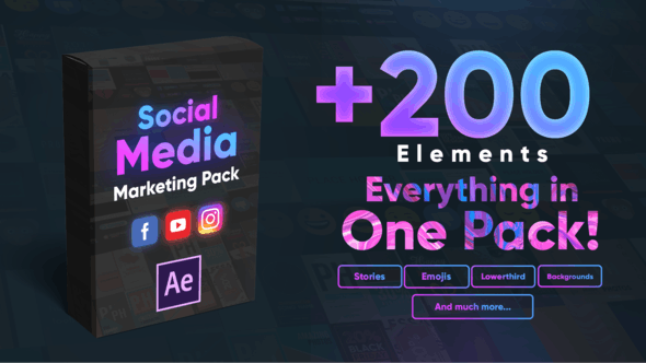 社交媒体视频包装AE模板-VIDEOHIVE SOCIAL MEDIA MARKETING PACK 25324172